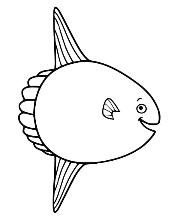 Coloriage Dessin de poisson-lune