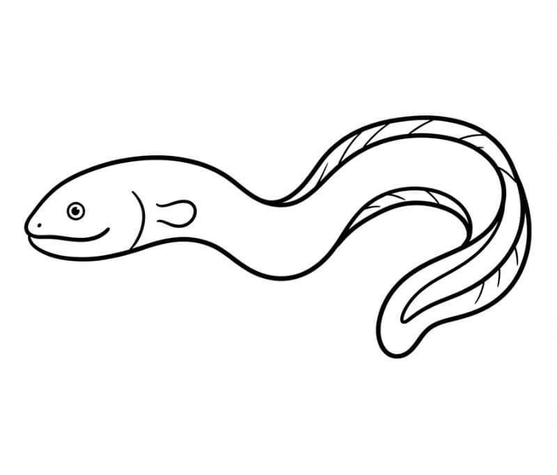 Coloriage Dessin d'une anguille gratuit
