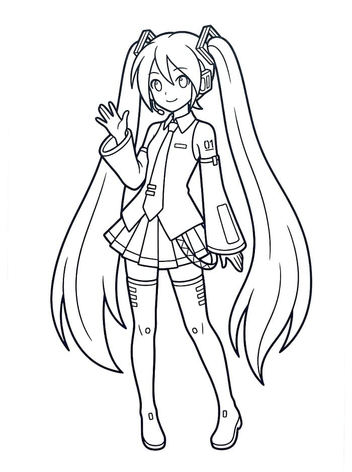 Coloriage Dessin Gratuit de Hatsune Miku