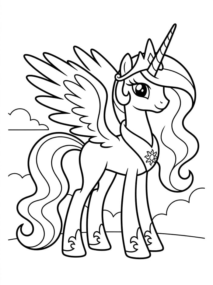 Coloriage Dessin Gratuit de la princesse Celestia