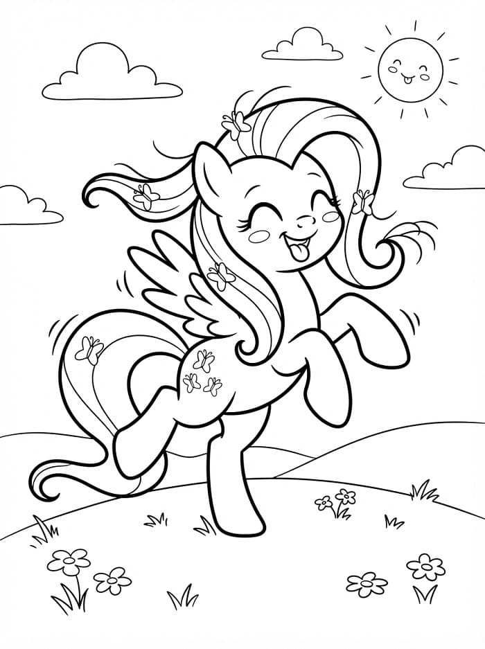 Coloriage Fluttershy drôle