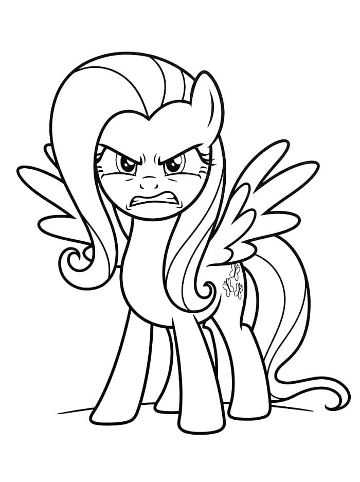 Coloriage Fluttershy en colère