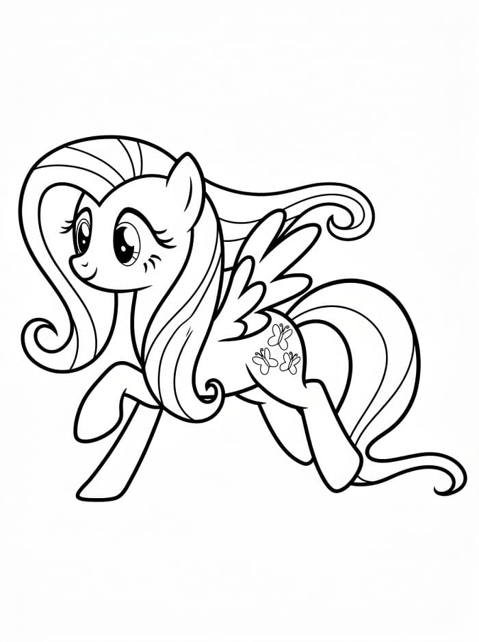 Coloriage Fluttershy Imprimable Gratuit Pour les Enfants