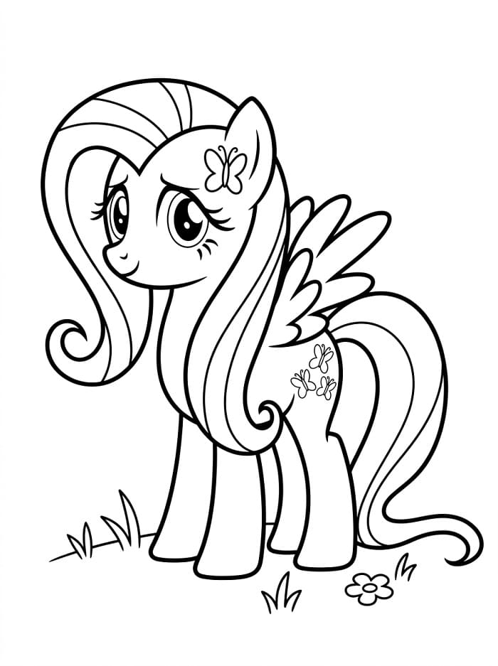 Coloriage Fluttershy joyeuse
