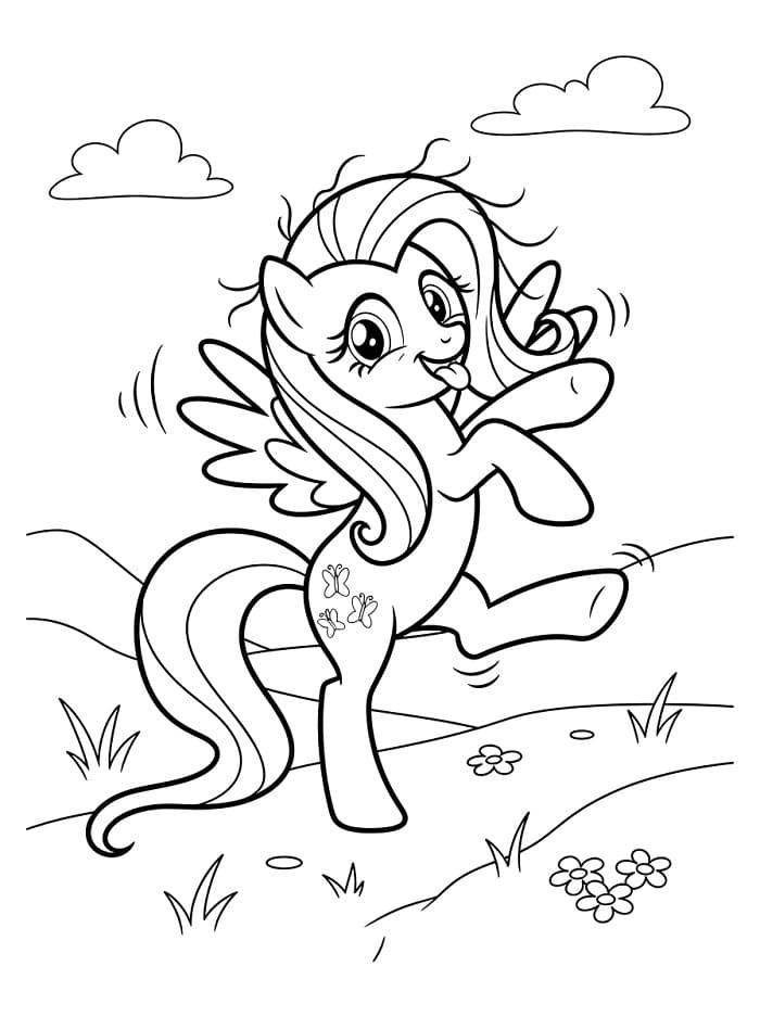Coloriage Fluttershy la rigolote