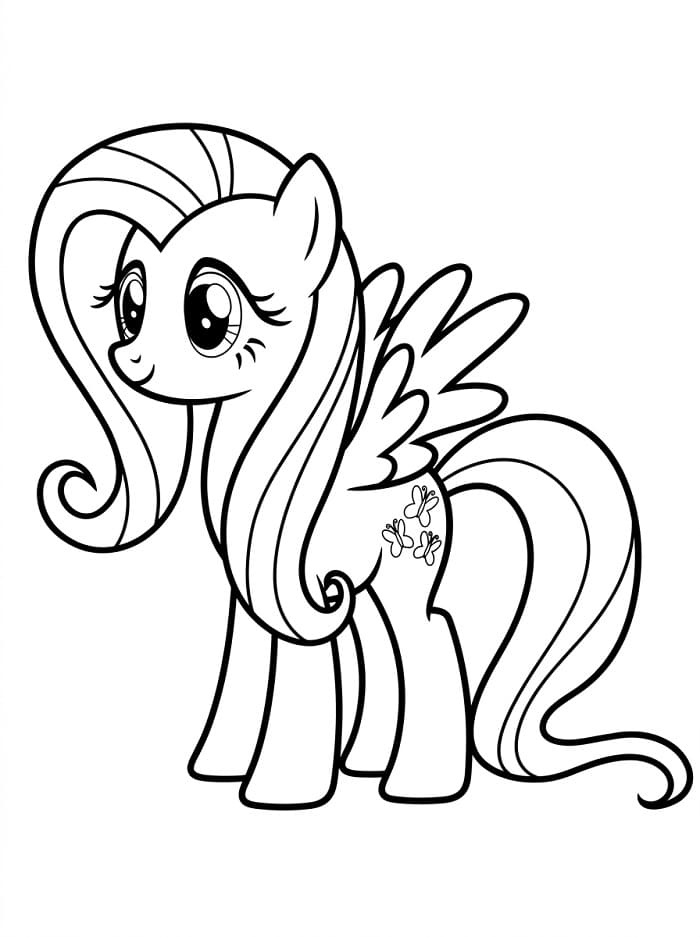 Coloriage Fluttershy mignonne
