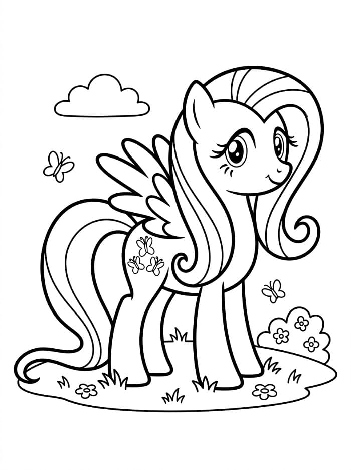 Coloriage Fluttershy souriante