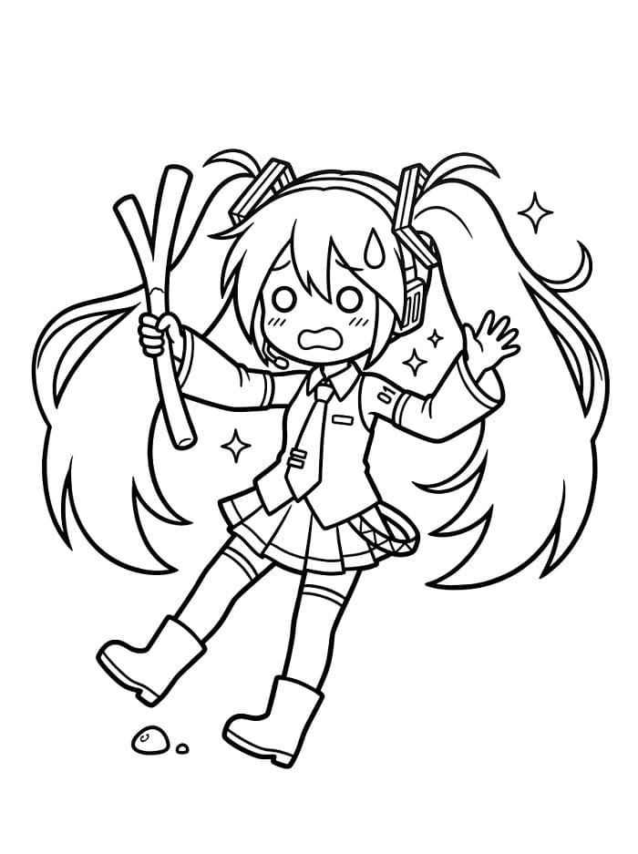 Coloriage Hatsune Miku drôle