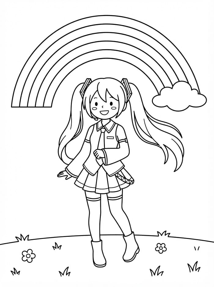 Coloriage Hatsune Miku est géniale