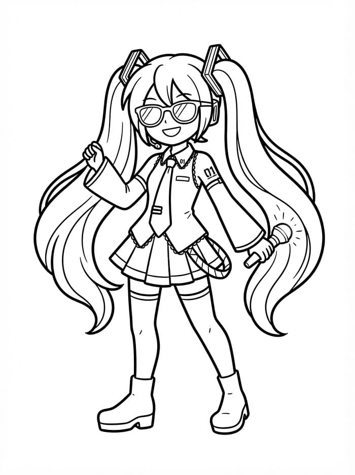 Coloriage Hatsune Miku mignonne