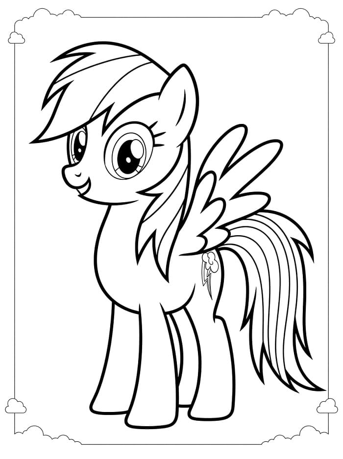 Coloriage Jolie Rainbow Dash