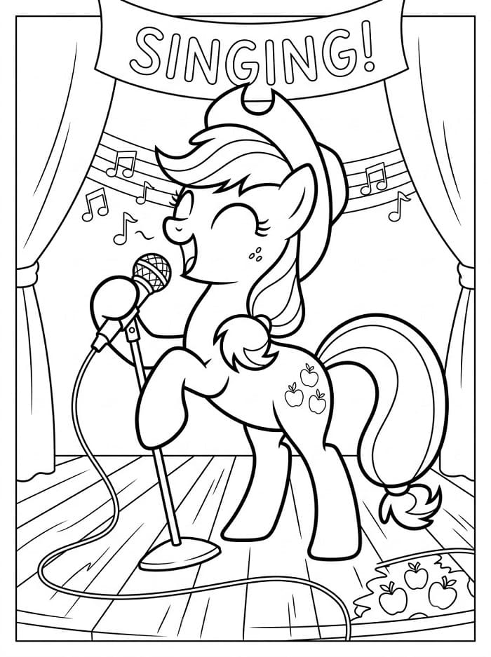 Coloriage La chanteuse Applejack