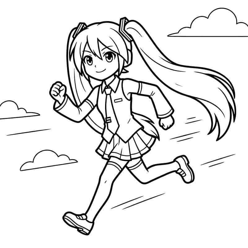 Coloriage Magnifique Hatsune Miku