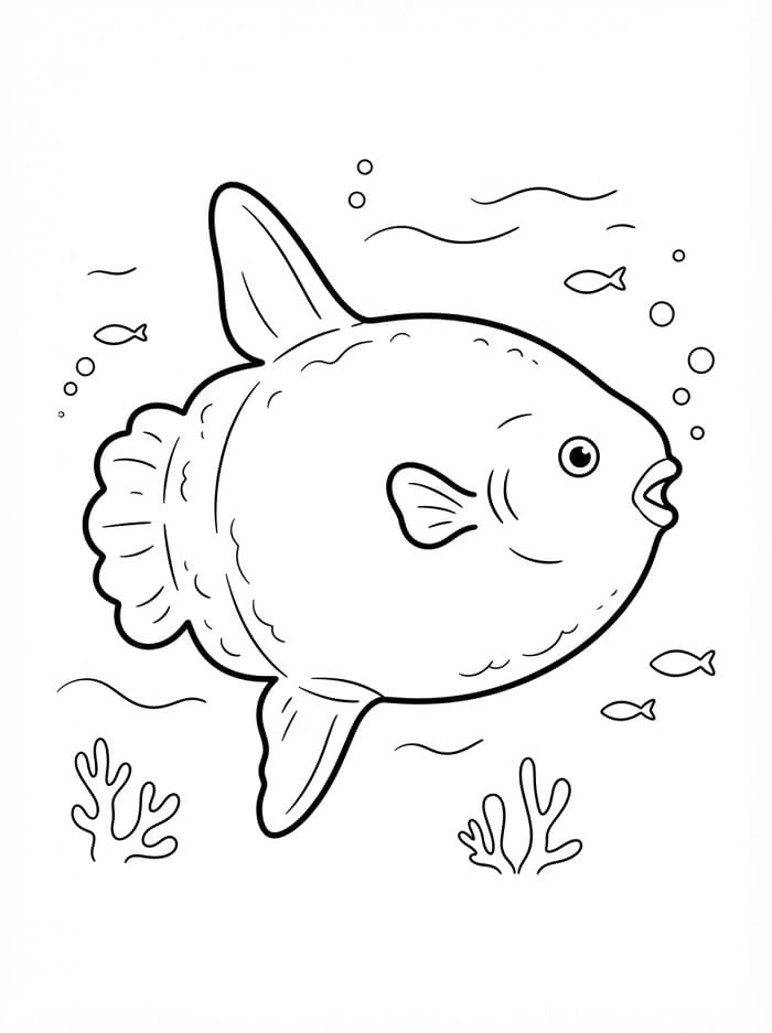 Coloriage Poisson Lune