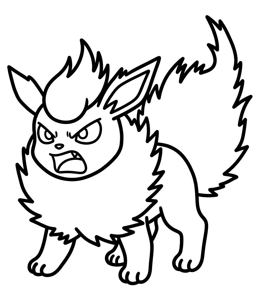 Coloriage Pokemon Pyroli en colère