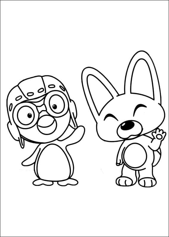 Coloriage Pororo et Eddy