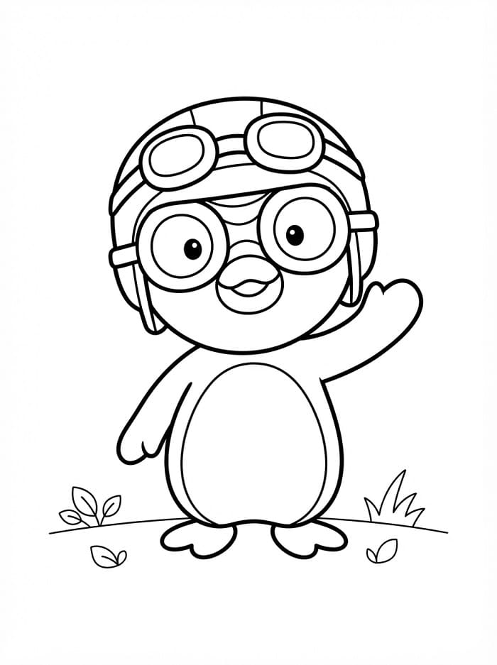 Coloriage Pororo petit pingouin