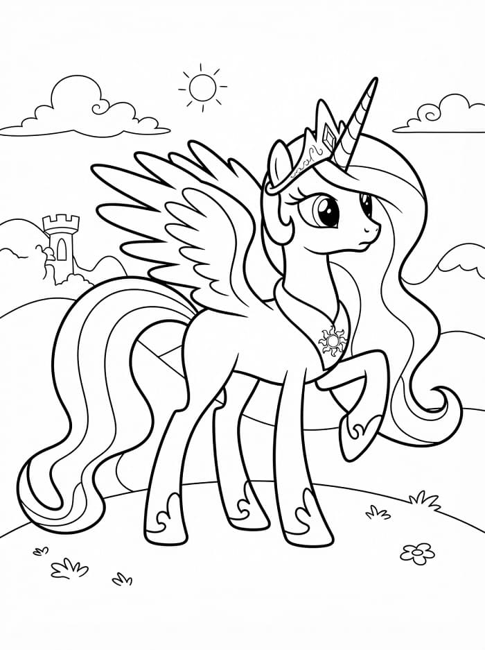 Coloriage Princesse Celestia curieuse