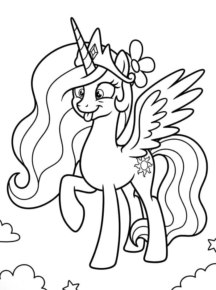 Coloriage Princesse Celestia drôle