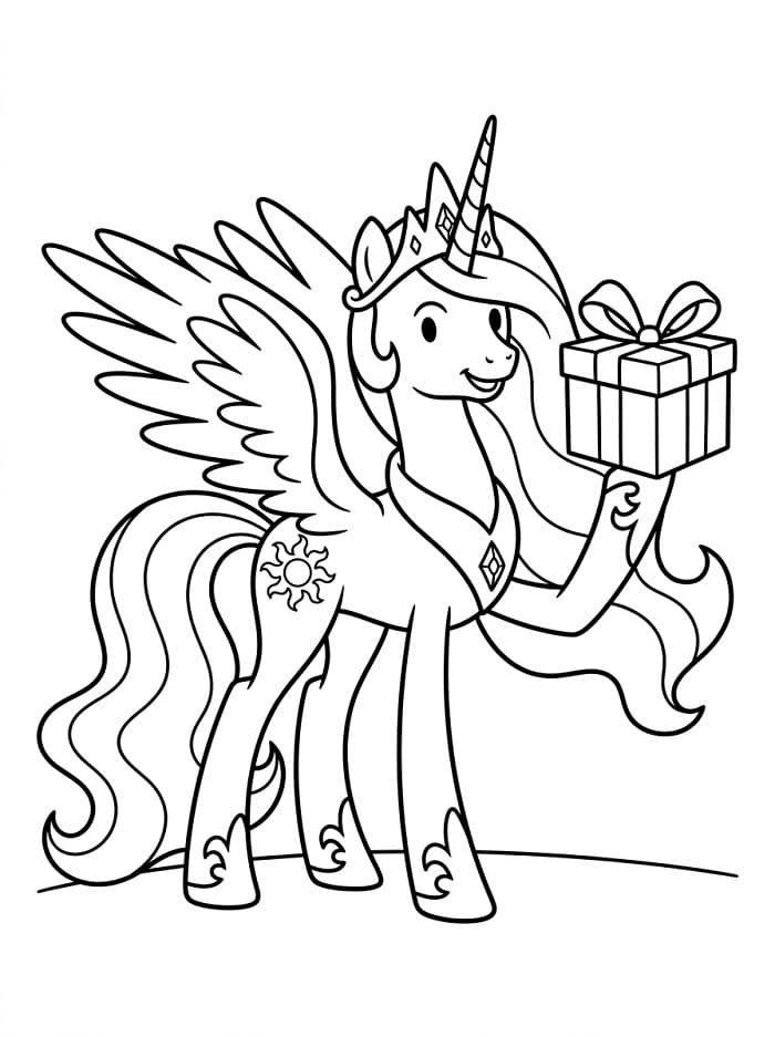 Coloriage Princesse Celestia heureuse