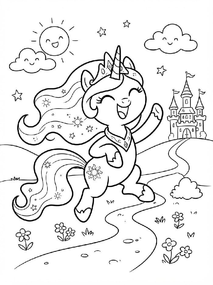 Coloriage Princesse Celestia mignonne