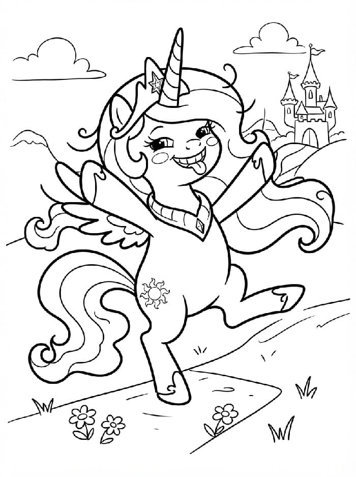 Coloriage Princesse Celestia rigolote