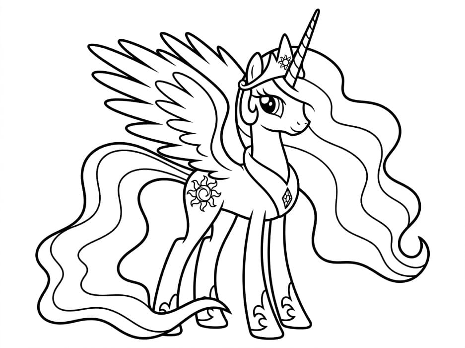 Coloriage Princesse Celestia souriante