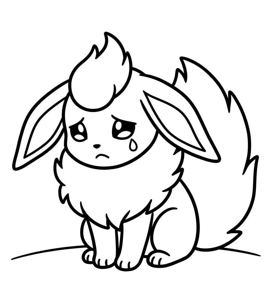 Coloriage Pyroli en pleurs