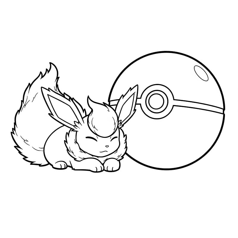 Coloriage Pyroli et Poké Ball