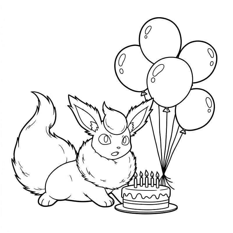 Coloriage Pyroli pour l'anniversaire