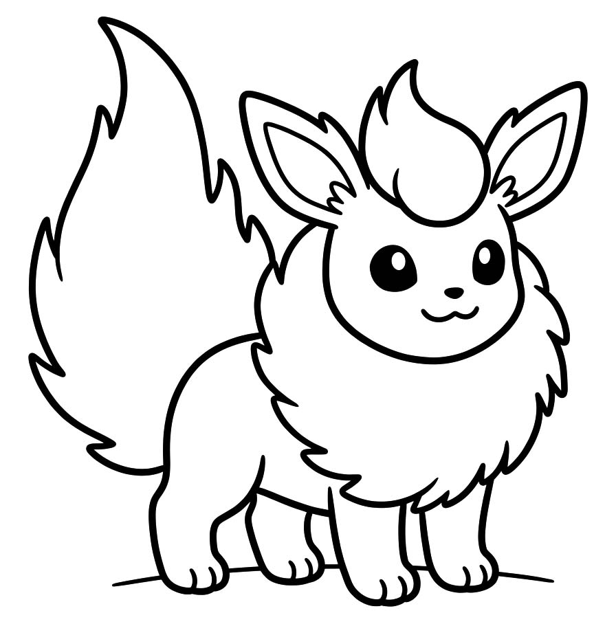 Coloriage Pyroli souriant