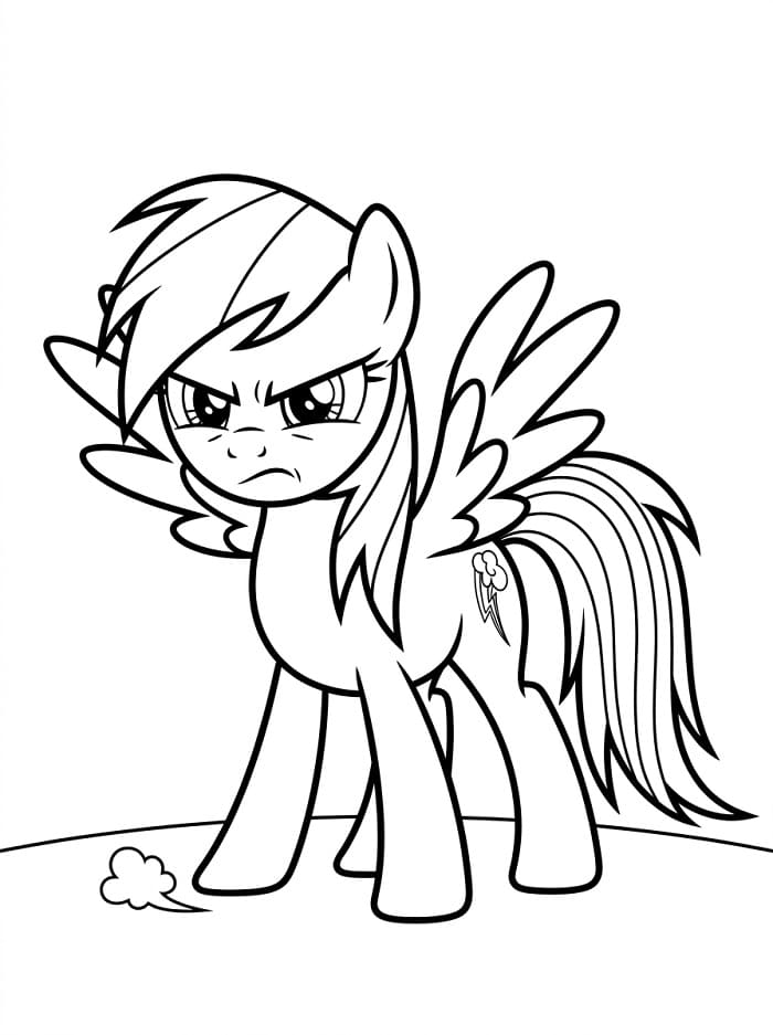 Coloriage Rainbow Dash en colère