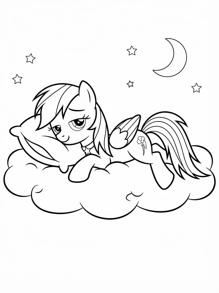 Coloriage Rainbow Dash fatiguée