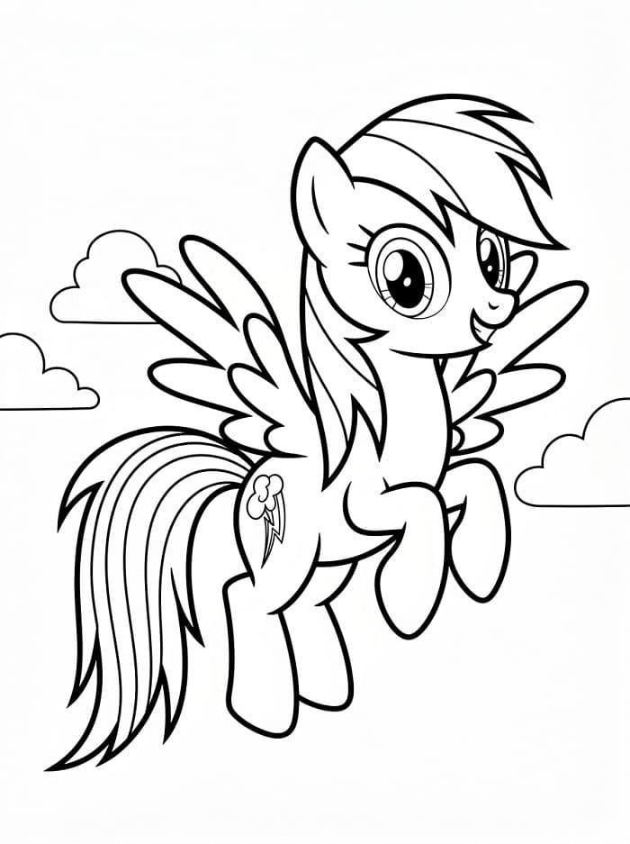 Coloriage Rainbow Dash heureuse