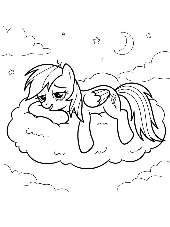 Coloriage Rainbow Dash paresseuse