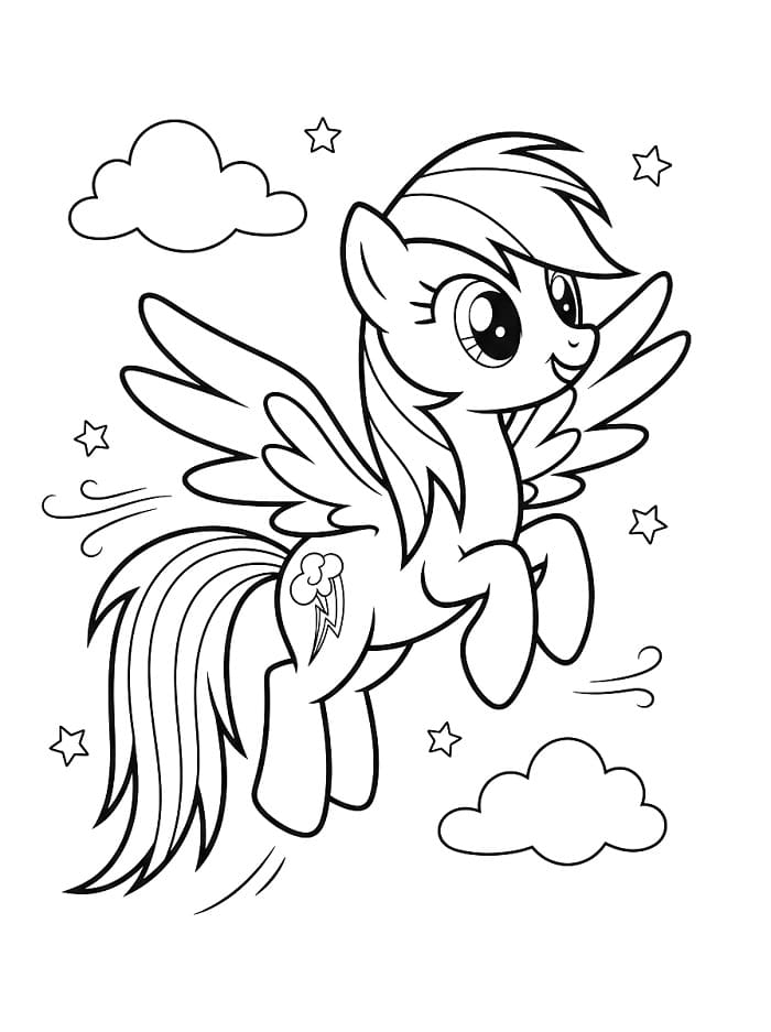 Coloriage Rainbow Dash sympathique