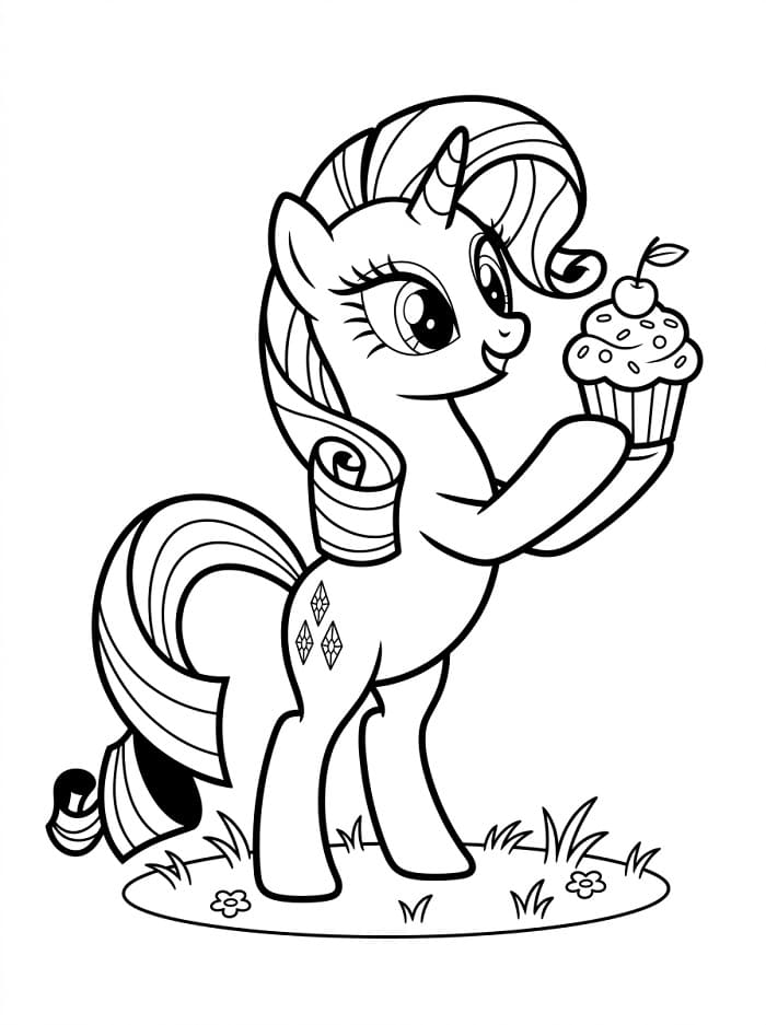 Coloriage Rairty et cupcake