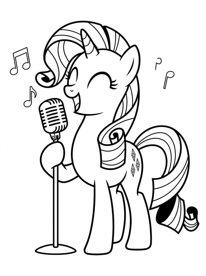 Coloriage Rarity Chanteuse