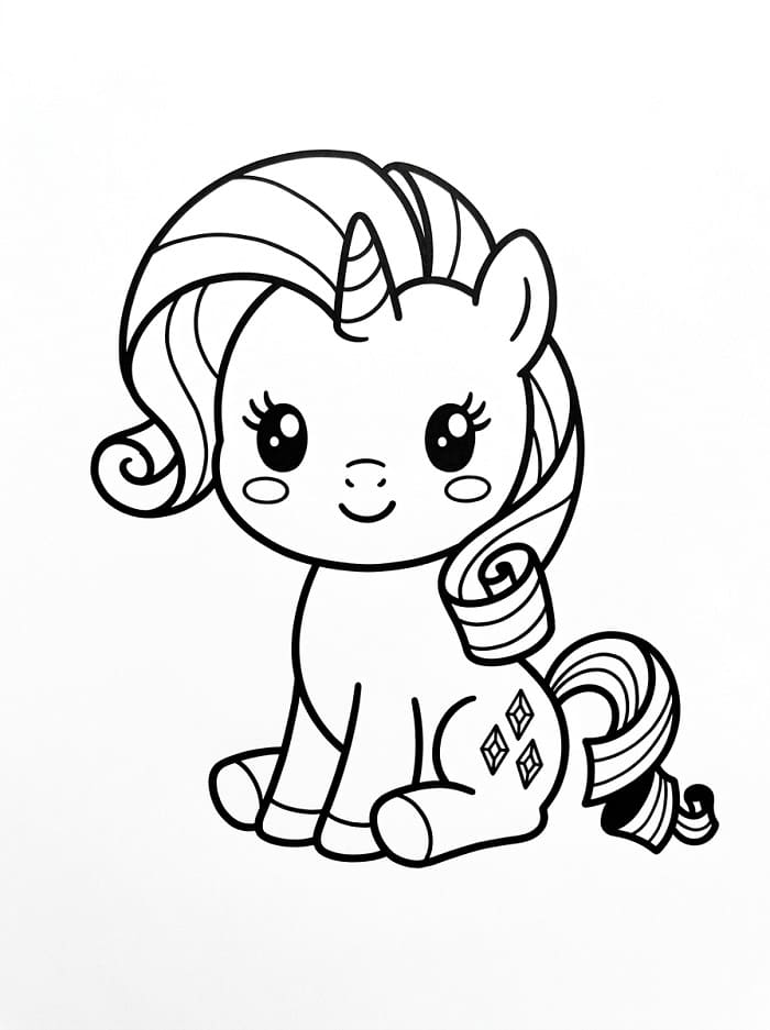 Coloriage Rarity Chibi