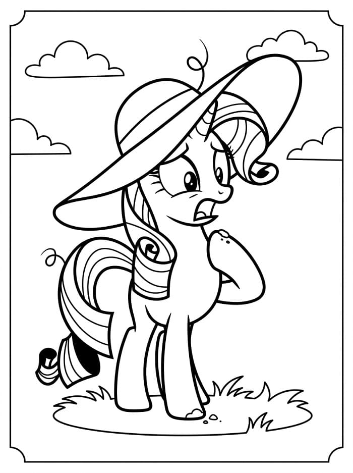 Coloriage Rarity effrayée