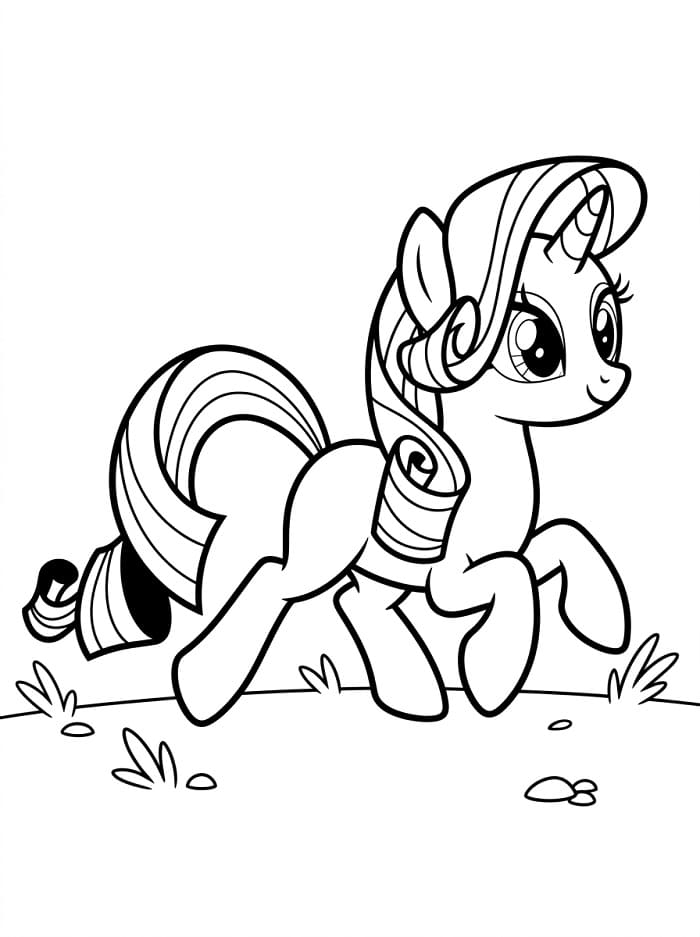 Coloriage Rarity est heureuse
