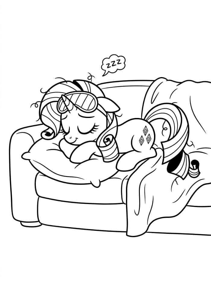 Coloriage Rarity paresseuse