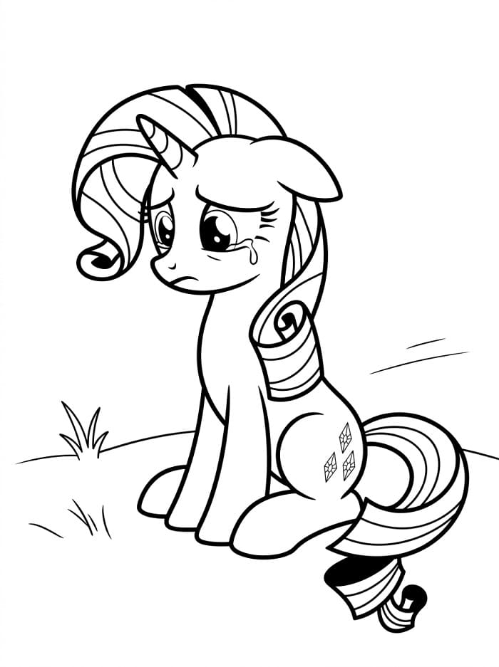 Coloriage Rarity triste