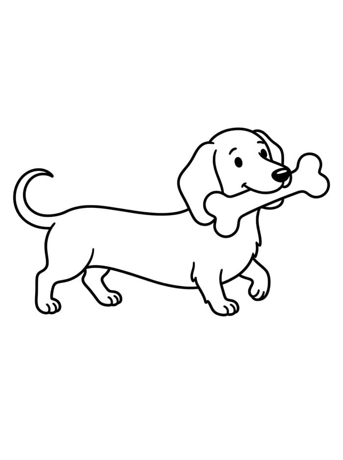 Coloriage Teckel de dessin animé