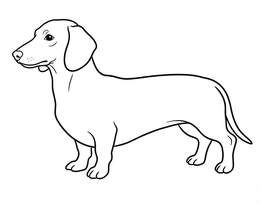 Coloriage Teckel facile