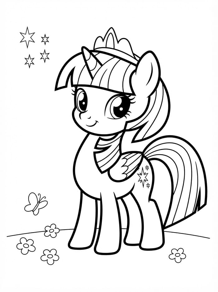 Coloriage Twilight Sparkle avec sa couronne