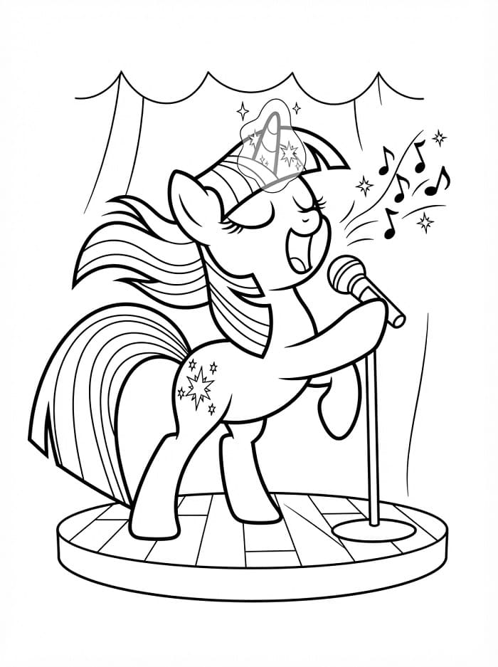 Coloriage Twilight Sparkle chanteuse