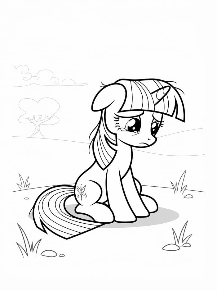 Coloriage Twilight Sparkle en pleurs