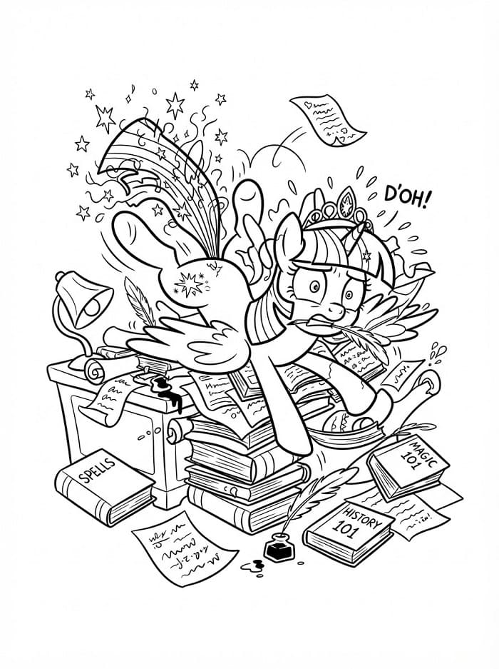 Coloriage Twilight Sparkle, la rigolote