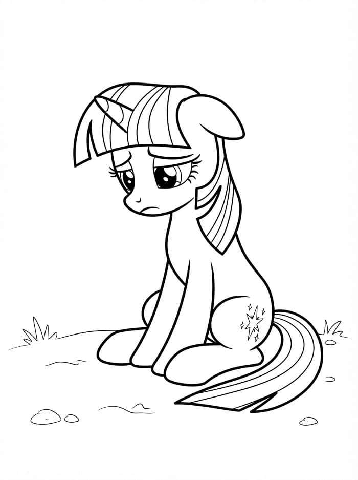 Coloriage Twilight Sparkle triste